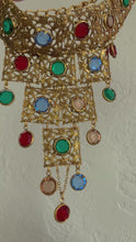 Load and play video in Gallery viewer, Vintage Goldette Caged Choker Collar Goldtone Necklace
