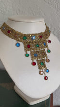 Load and play video in Gallery viewer, Vintage Goldette Caged Choker Collar Goldtone Necklace
