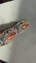 Load and play video in Gallery viewer, Antique 800 Silver Goldtone Vermeil Enamel Chinese Bracelet
